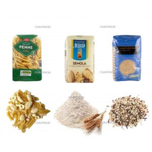 ఆటోమేటిక్ ఫ్లాట్ బాటమ్ బ్యాగ్ ధాన్యాల కోసం ఫిల్లింగ్ లేబులింగ్ ప్యాకేజింగ్‌ను ఏర్పరుస్తుంది